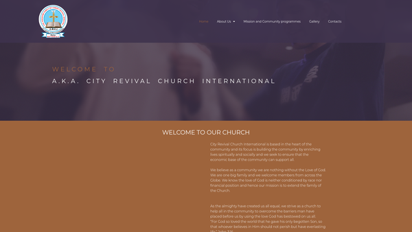 Screenshot of the City Revival Church International website