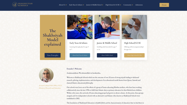 Screenshot of the Islamic Shakhsiyah Foundation website