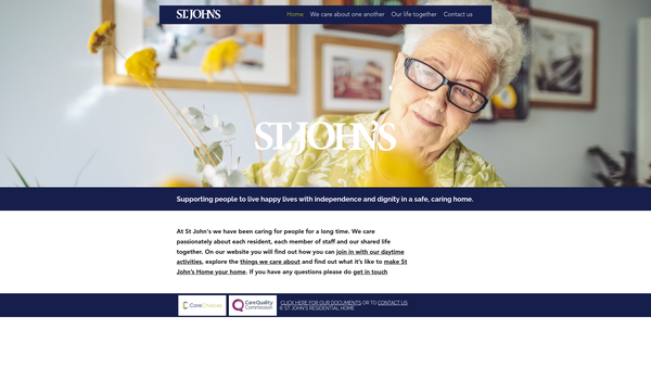 Screenshot of the St John's Home website