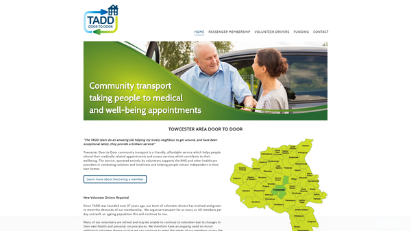 Screenshot of the Towcester Area Door To Door website