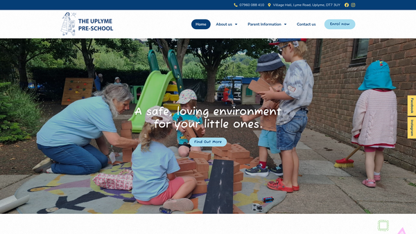 Screenshot of the Uplyme Pre-School website