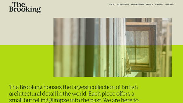 Screenshot of the The Brooking website