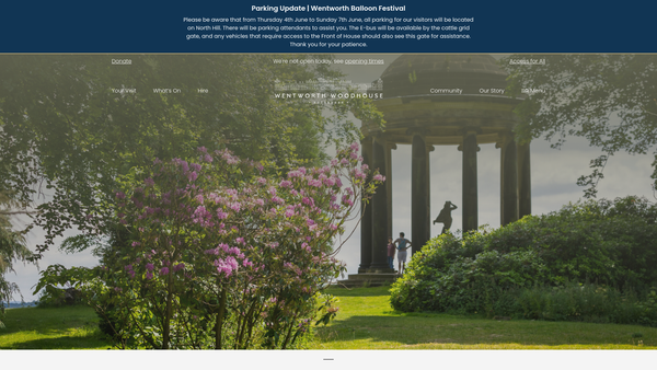 Screenshot of the Wentworth Woodhouse Preservation Trust website