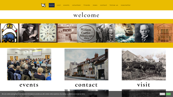 Screenshot of the The Cater Museum website