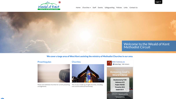 Screenshot of the Weald Of Kent Methodist Circuit website