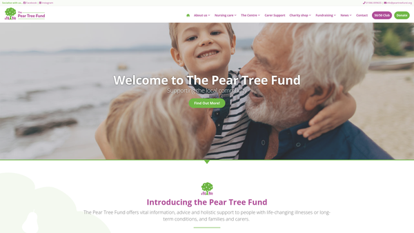 Screenshot of the The Pear Tree Fund website