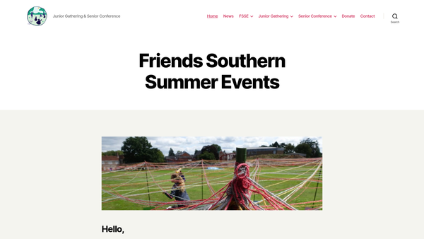 Screenshot of the Friends Southern Summer Events website