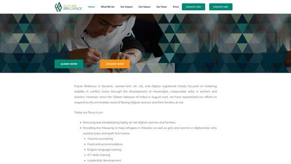 Screenshot of the Future Brilliance Limited website