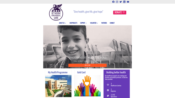 Screenshot of the St. Mark Universal Care website