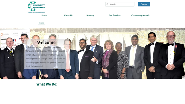 Screenshot of the The Community Foundation website
