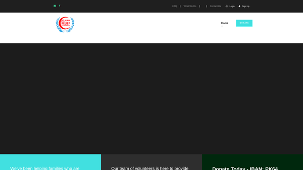Screenshot of the Al-Inam Relief Foundation website
