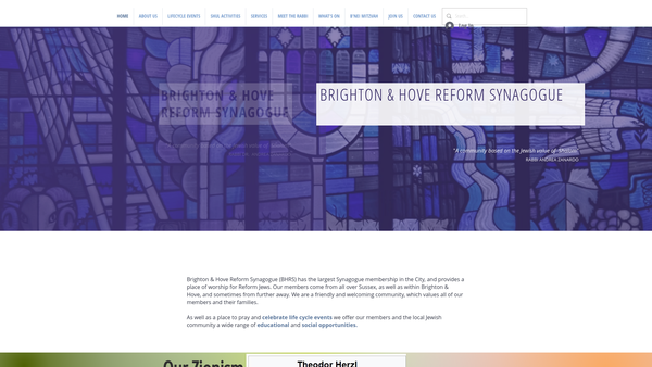 Screenshot of the Brighton & Hove Reform Synagogue website