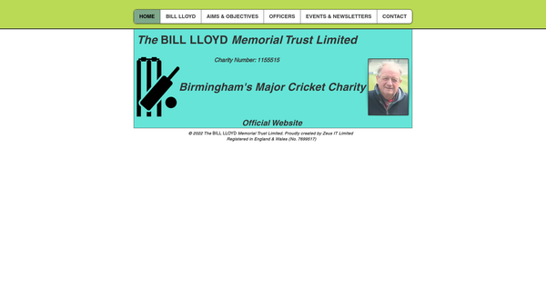 Screenshot of the The Bill Lloyd Memorial Trust Limited website