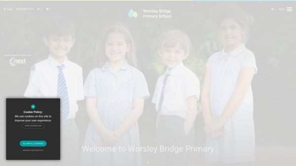 Screenshot of the Worsley Bridge Primary School PTFA website