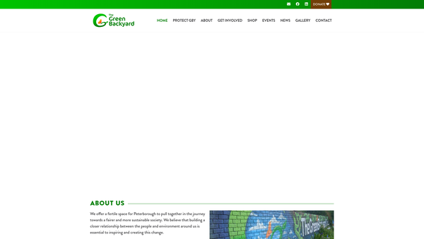 Screenshot of the The Green Backyard website