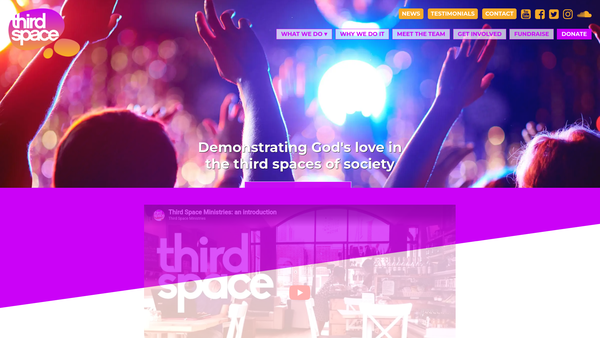 Screenshot of the Third Space Ministries website