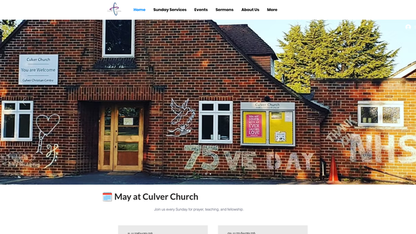 Screenshot of the Culver Church website