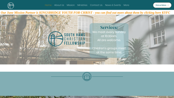 Screenshot of the South Hams Christian Fellowship website