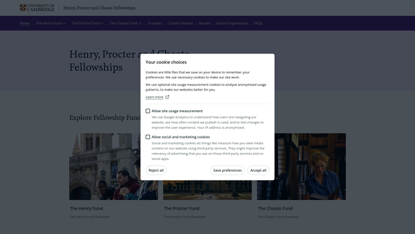Screenshot of the Charles And Julia Henry Fund website