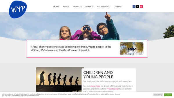 Screenshot of the Whitton Youth Partnership website