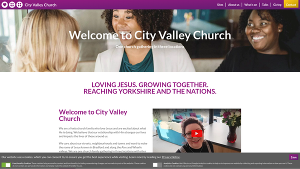 Screenshot of the City Valley Church website