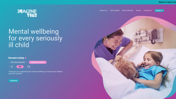 Screenshot of the Imagine This website