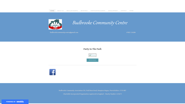 Screenshot of the Budbrooke Community Association CIO website