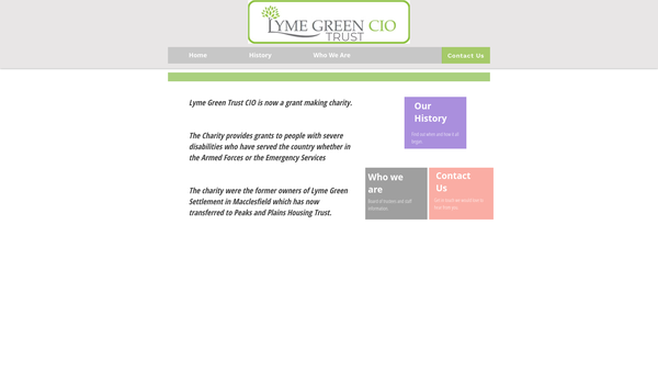 Screenshot of the Lyme Green Settlement CIO website