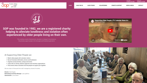 Screenshot of the Supporting Older People CIO website