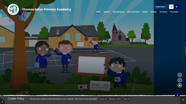 Screenshot of the Thomas Eaton PTFA website