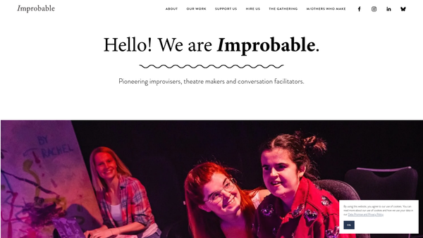 Screenshot of the Improbable website