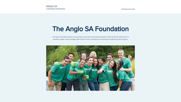 Screenshot of the The Anglo Sa Foundation website