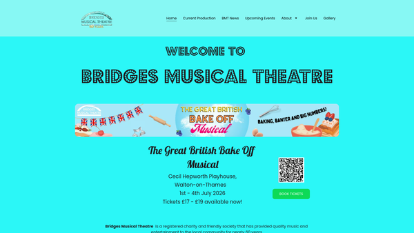 Screenshot of the Bridges Musical Theatre website