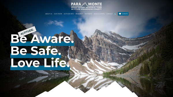 Screenshot of the Para-Monte -The Adam Savory Memorial Fund website