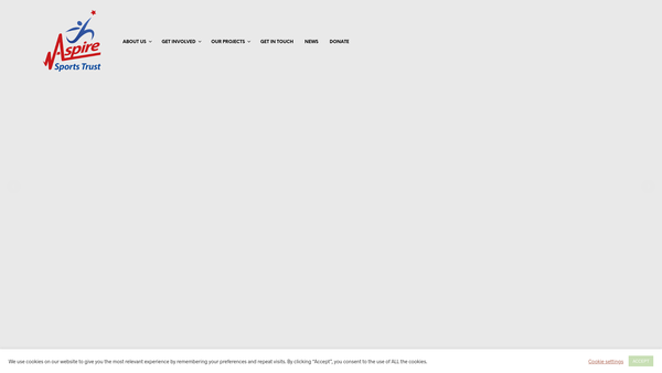 Screenshot of the Aspire Sports Trust website