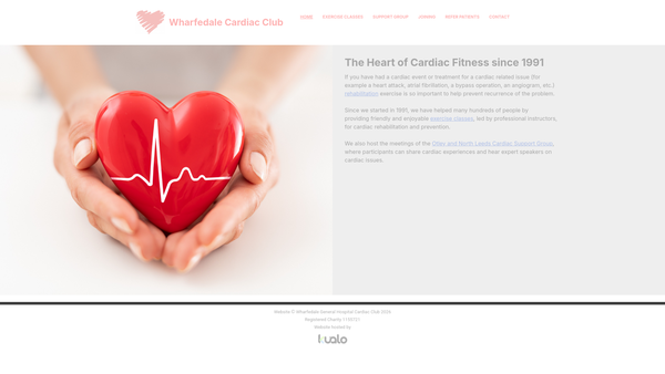 Screenshot of the Wharfedale General Hospital Cardiac Club website