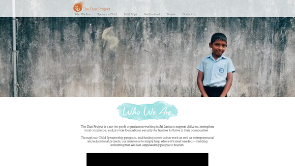 Screenshot of the The Dust Project website