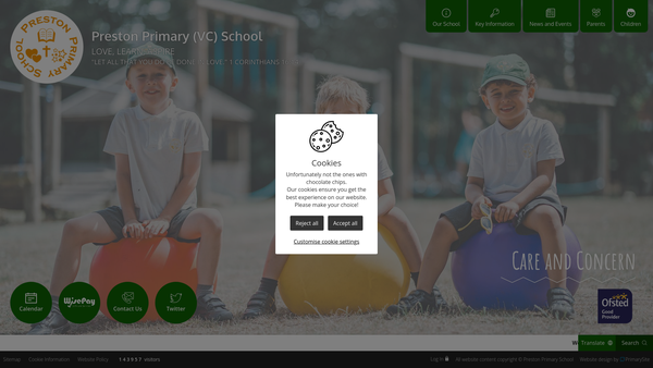 Screenshot of the Preston School Association website