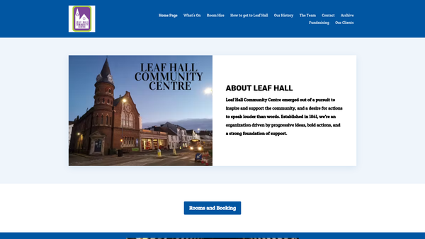 Screenshot of the Leaf Hall CIO website