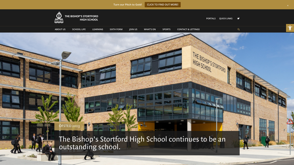Screenshot of the The Bishop's Stortford High School Mitre Fund website