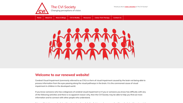 Screenshot of the The Cerebral Visual Impairment Society website