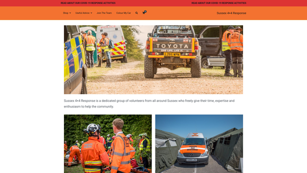 Screenshot of the Sussex 4x4 Response website