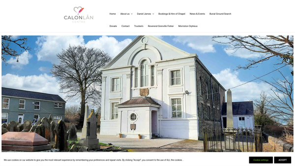 Screenshot of the The Calon Lan Centre website