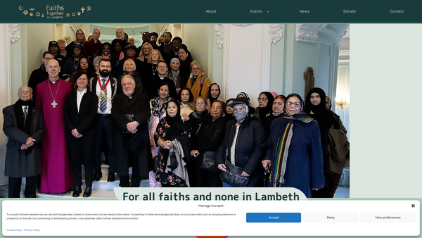 Screenshot of the Faiths Together In Lambeth website