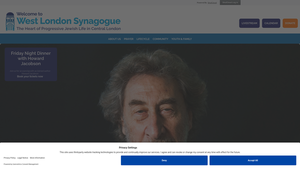 Screenshot of the The West London Synagogue Of British Jews website