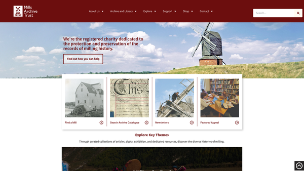 Screenshot of the The Mills Archive Trust website