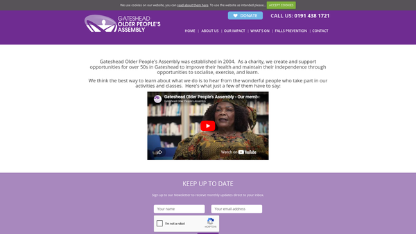 Screenshot of the Gateshead Older People's Assembly website