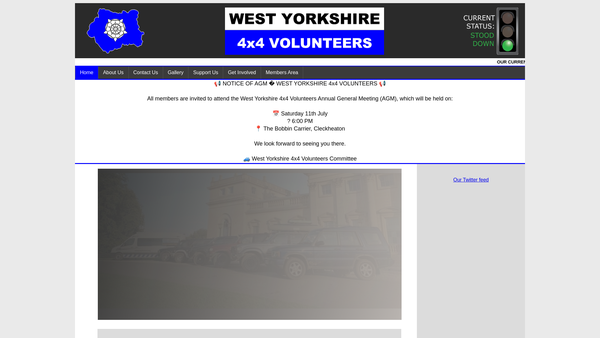 Screenshot of the West Yorkshire 4x4 Volunteers website