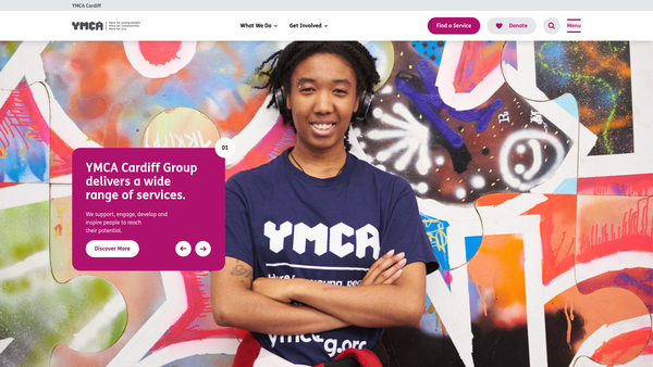 Screenshot of the Cardiff Young Men's Christian Association website