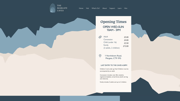 Screenshot of the The Margate Caves Community Education Trust website